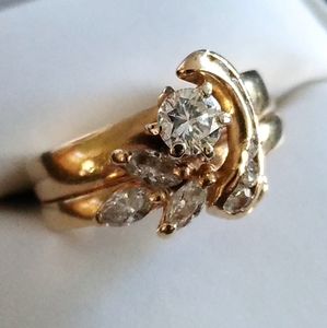 14K 1CTW Diamond Wedding Set